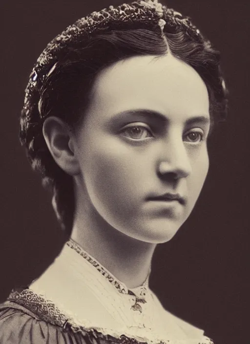 Image similar to portrait of a victorian aristocrat, female, detailed face, victorian, close up, highly detailed, cinematic lighting, photograph by elliott & fry