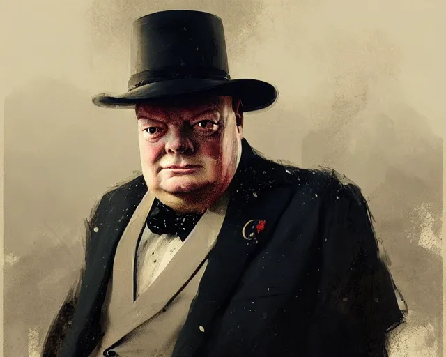 Prompt: a portrait of wiston churchill in the style of a roman empire senator, art by greg rutkowski and artgerma, stunning! concept art, character design