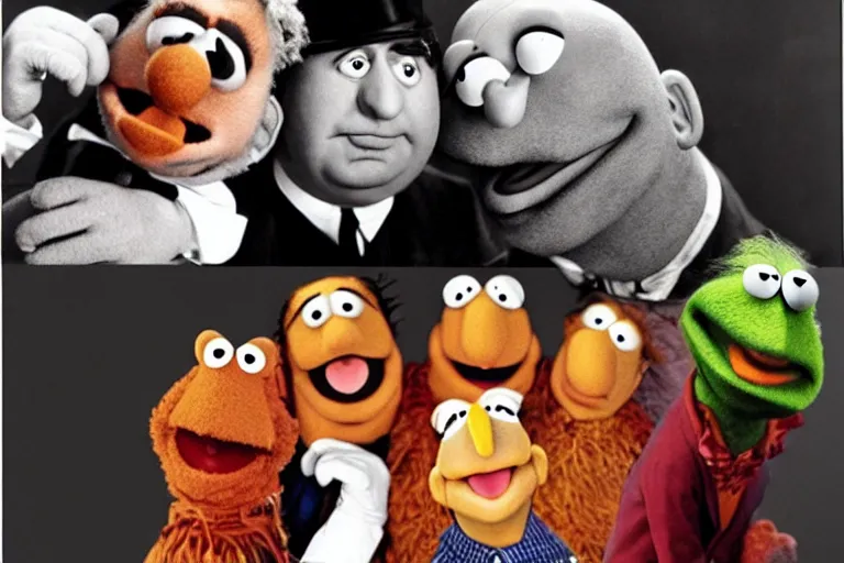 Prompt: Three Stooges as Muppets