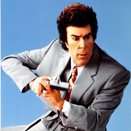 Image similar to cosmo kramer 1 9 8 0 s action figurine magazine ad photo