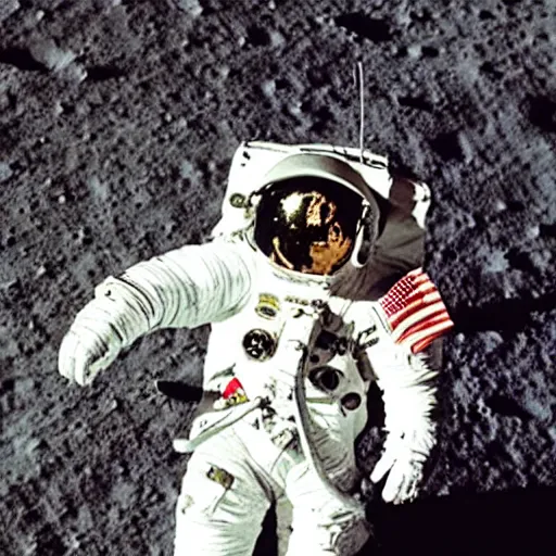 Prompt: photo of an astronaut wearing an old astronaut suit holding an electric guitar on the moon. detailed