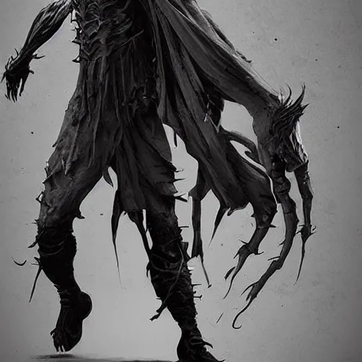 Image similar to wraith, undead, dynamic pose, skull, terrifying, dark, fog, artstation