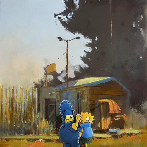 Prompt: the simpsons painting by jeremy mann