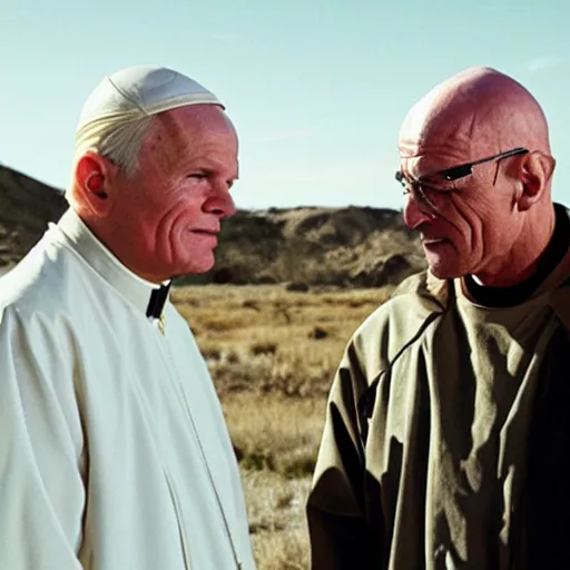 Image similar to john paul ii in breaking bad with walter white