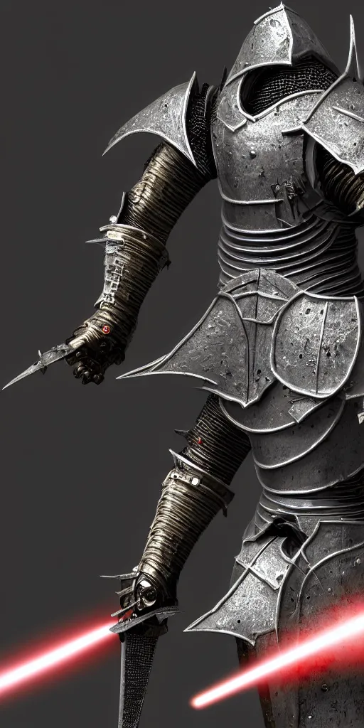 Image similar to futuristic knight with lasers eldenring boss. fromsoftware, dark souls, eldenring, screenshot, extremely detailed, insanely detailed, realistic, zbrush, horror, bloodbourne, full body concept