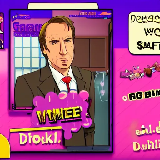 Image similar to screenshot of saul goodman in doki doki literature club