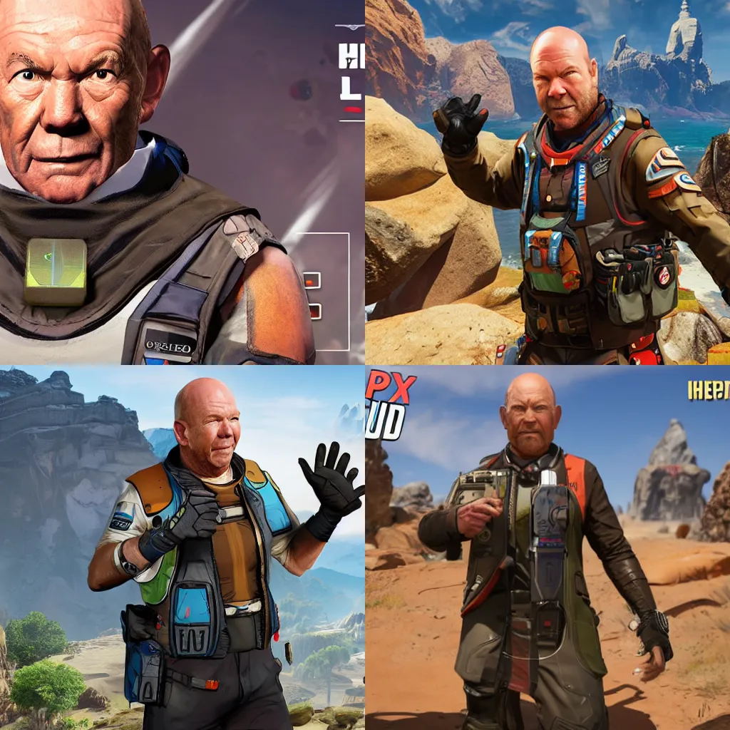 Prompt: Phil Hendrie as an Apex Legends character using his ultimate ability