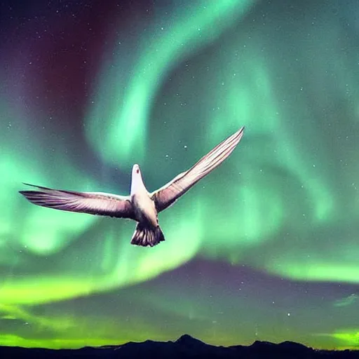 Image similar to dove!!!!!!!!, wings, flying, ascending, earth, aurora, photography, space, atmosphere, atmospheric, epic