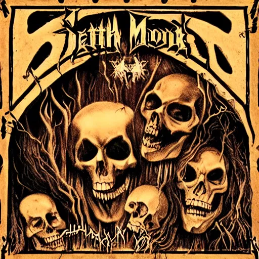 Prompt: vintage death metal album cover