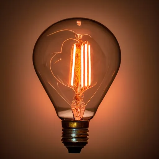 Image similar to edison bulb glowing with a heart-shaped filament, minimalist, ephemeral, stock photo, Sony a7R