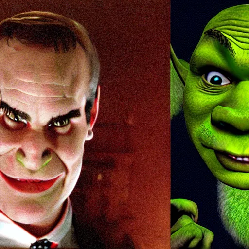 Image similar to Shrek in American psycho movie