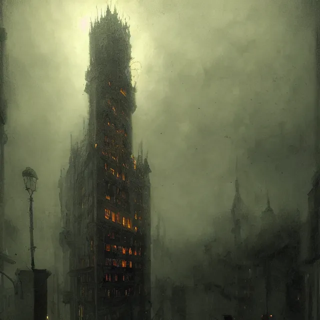 Image similar to ultra - realistic painting gothic 1 9 2 0 s hotel elevator opening up to a horrifying cosmic sky, atmospheric lighting, gloomy, foreboding, by carl spitzweg, ismail inceoglu, vdragan bibin, hans thoma, greg rutkowski, alexandros pyromallis, perfect face, fine details, realistic shadeing