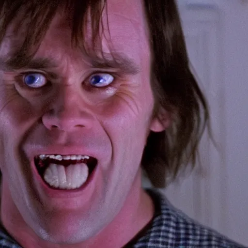 Image similar to jim carrey as jack torrence, the shining, 8 k, dark, horror