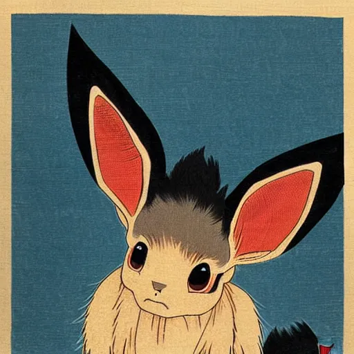 Image similar to Beautiful Ukiyo-e painting of an Eevee