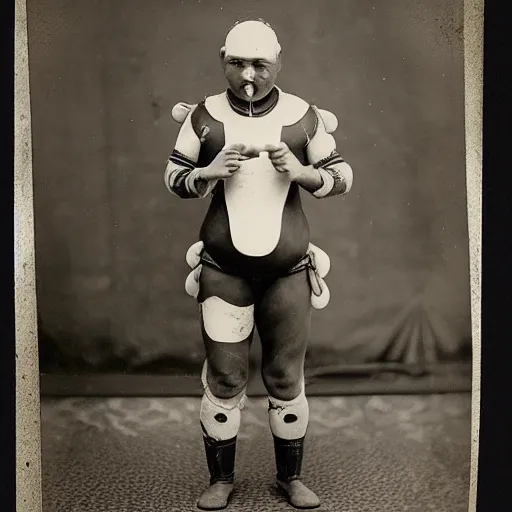 Image similar to bizarre japanese milk warrior, daguerrotype