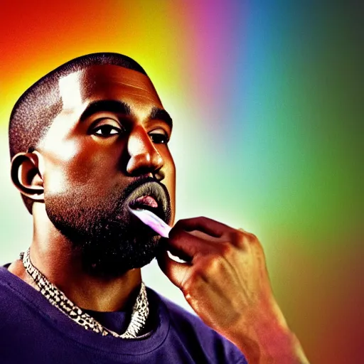 Prompt: photo of 8k ultra realistic Kanye eating crayon, clear sky, full of colour, cinematic lighting, battered, trending on artstation, 4k, hyperrealistic, focused, extreme details,unreal engine 5, cinematic, masterpiece, art by David Hardy