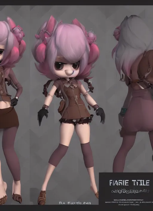 Image similar to female furry mini cute style, character adoptable, highly detailed, rendered, ray - tracing, cgi animated, 3 d demo reel avatar, style of maple story and zootopia, maple story cthulhu girl, dark cthulhu, dark skin, cool clothes, soft shade, soft lighting