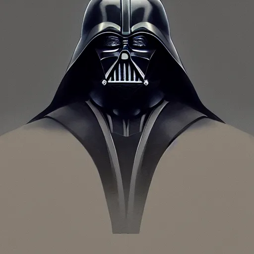 Image similar to A portrait of darth vader, art by greg rutkowski, matte painting, trending on artstation