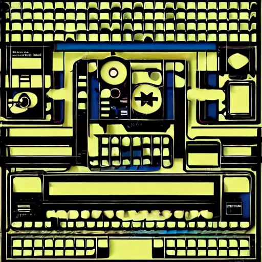 Prompt: modular synthesizer electronic music organicly sketched in a future retro style of minimal graphic design of the 1960’s educational system schematic of sound waves but as a cyberpunk pop art with neons