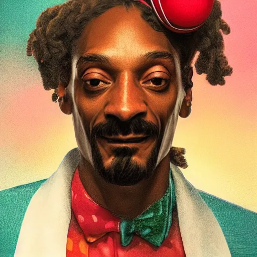 Image similar to snoop dogg as a circus clown juggling microphones, cinematic, volumetric lighting, f 8 aperture, cinematic eastman 5 3 8 4 film, photorealistic by greg rutkowski, by stanley artgerm, by alphonse mucha