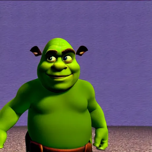 Image similar to shrek as a character in super mario 6 4