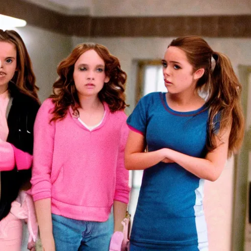 Prompt: movie still of mean girls