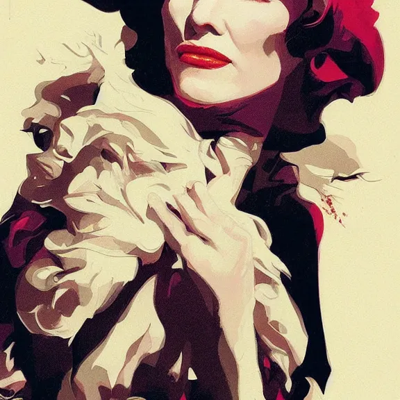 Image similar to cate blanchett, by Sachin Teng + Karol Bak + Rolf Armstrong