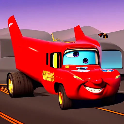 Image similar to HIMARS, Cars Pixar movie, cartoon, digital art