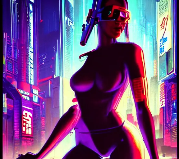 Image similar to a portrait of a cyberpunk person, Night City, cyberpunk 2077, very very coherent painting, 1979 OMNI Magazine Cover, street level neo-Tokyo in Cyberpunk 2077 style by Vincent Di Fate by mark arian by artgerm, 4k, 8k, HD, trending on artstation