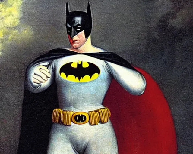 Prompt: a 1 6 0 0 s painting of batman