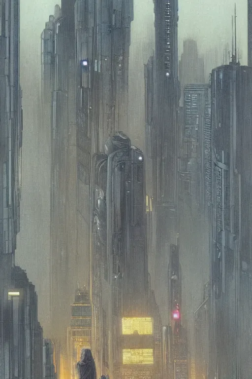 Image similar to Blade runner. concept art by James Gurney and Mœbius.