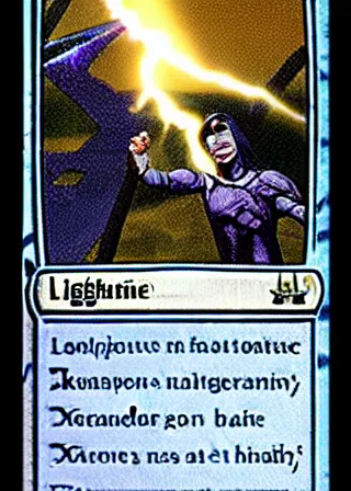 Prompt: Lightnin Bolt, Magic: the Gathering card