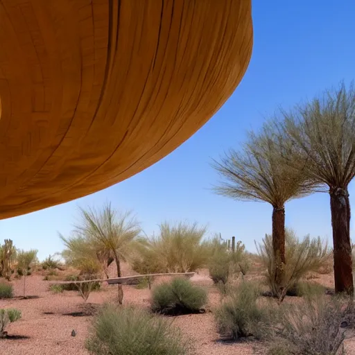 Prompt: biophilia architecture building in the desert