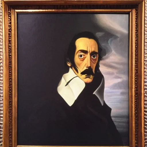 Image similar to portrait of Salvador Dali in the style of Joseph Wright of Derby