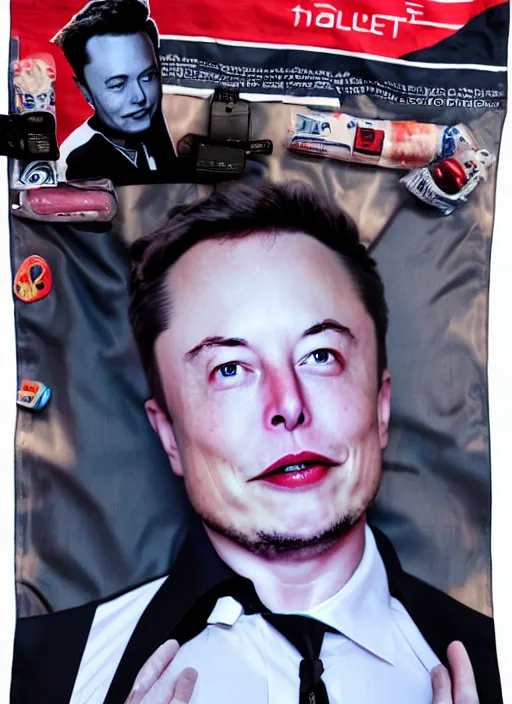 Image similar to elon musk dakimakura advertisement, best selling on etsy