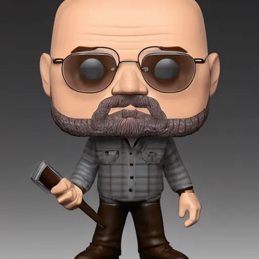 Image similar to Hank from Breaking bad as a funko pop, ultra high detail, realistic.