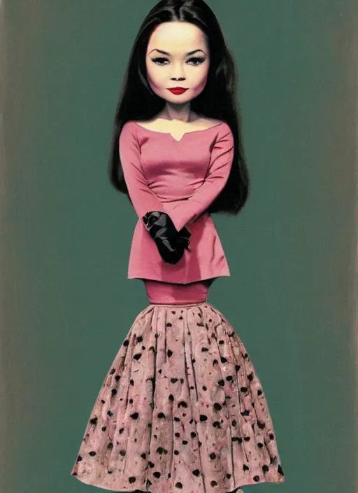 Image similar to nancy kwan as a mark ryden doll, detailed digital art, trending on artstation