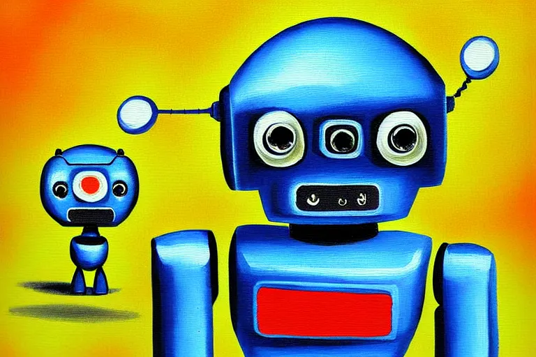 Image similar to a cute little robots painting by rolando, cyril