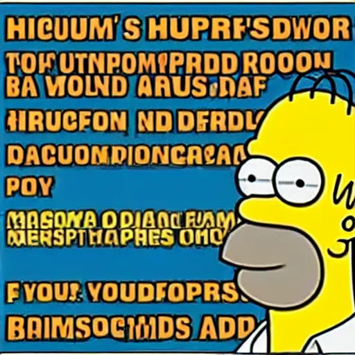 Prompt: homer simpson is sad because he have bsod in his computer