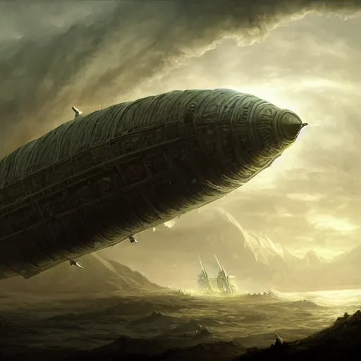 Image similar to a fantasy airship, epic fantasy, detailed, intricate, elegant, digital painting, concept art, smooth, focus, rim light