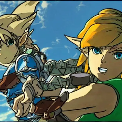 Image similar to link from the legend of zelda breath of the wild in jojo's bizarre adventure