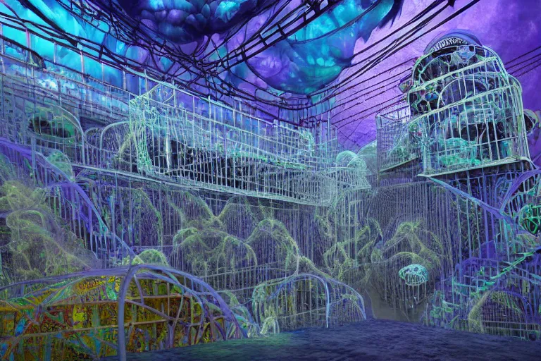 Prompt: favela thick jellyfish cathedral coaster hive, mission arts environment, industrial factory, terrifying, award winning art, epic dreamlike fantasy landscape, ultra realistic,