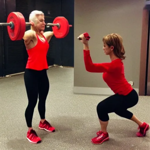 Prompt: santa lifting weights, leg day, squats