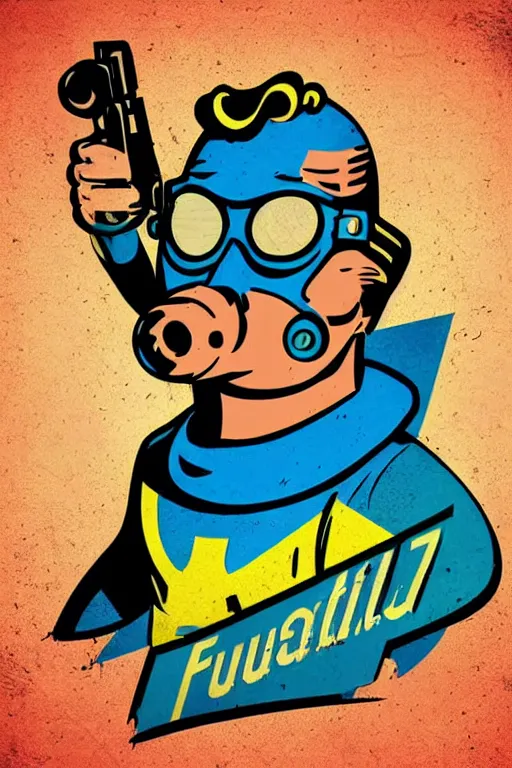 Image similar to fallout 7 6 retro futurist illustration art by butcher billy, sticker, colorful, illustration, highly detailed, simple, smooth and clean vector curves, no jagged lines, vector art, smooth andy warhol style