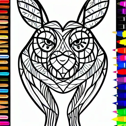Prompt: picture of an animal from a children's coloring book, simple line art