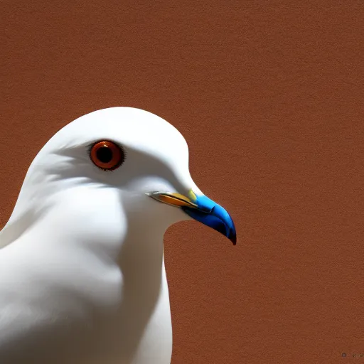 Image similar to seagull made of clay, close up, boke, 4 k