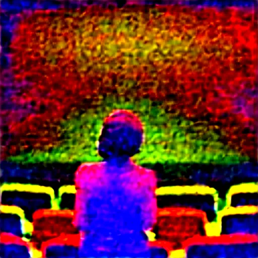 Prompt: “a woman with synesthesia listening to an orchestra at a concert hall, digital art”