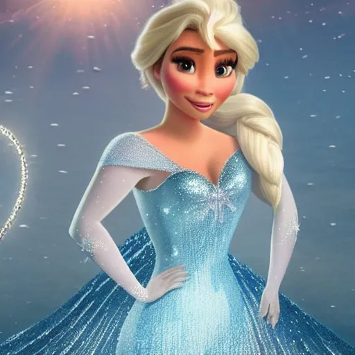 Image similar to kim kardashian as elsa in live action disney frozen, 8k resolution, full HD, cinematic lighting, award winning, anatomically correct