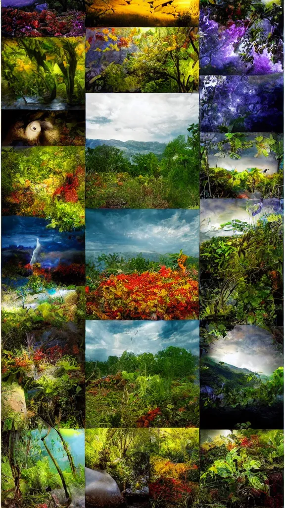Image similar to collage of nature, by mike mcquaid