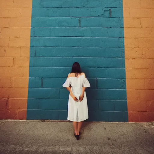 Prompt: a woman standing in front of a wall with a name on it, a stock photo by juan villafuerte, instagram, pre - raphaelitism, full body, contest winner, maximalist